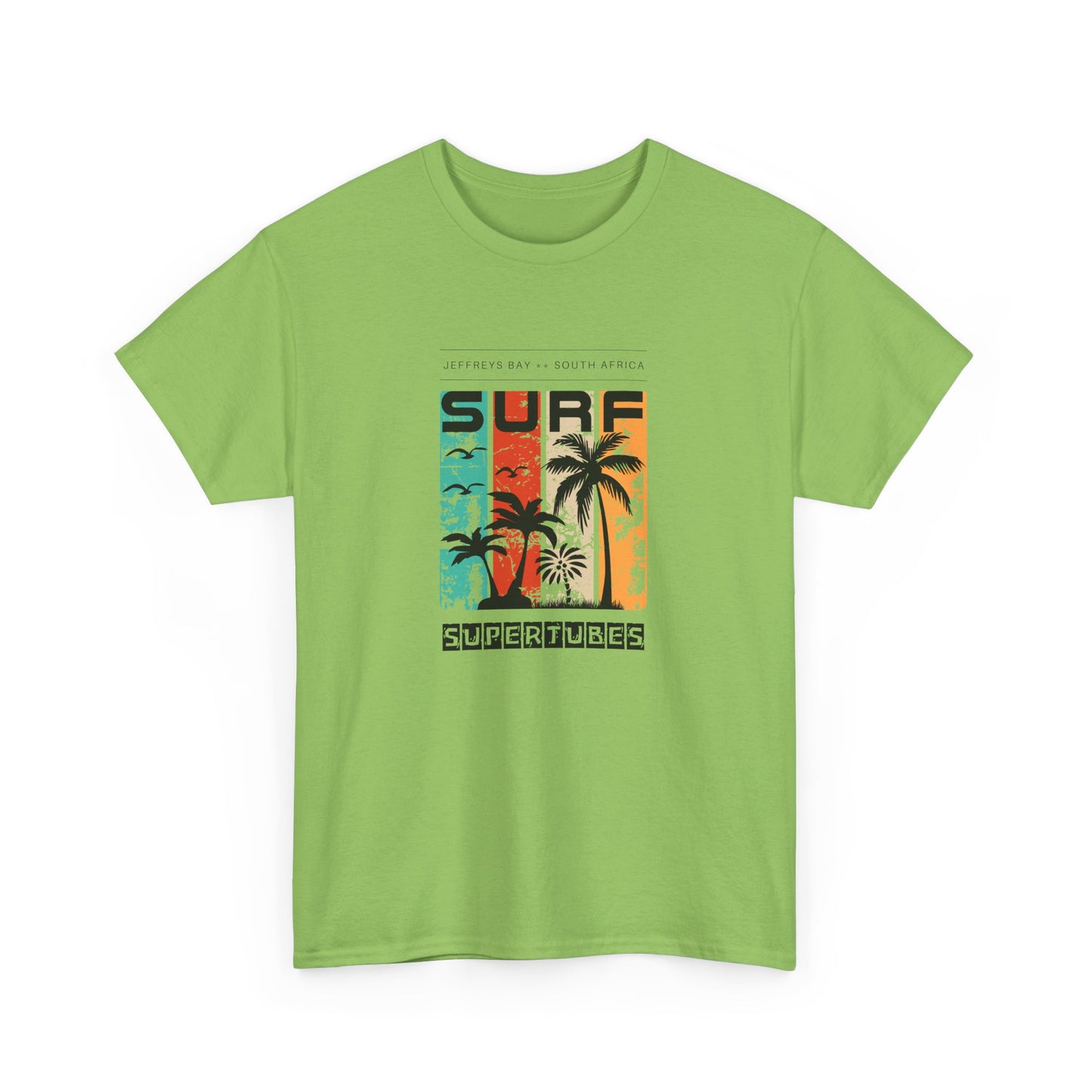 Men's Classic Fine Comb Cotton Crew Neck T-shirt - J-Bay Surf Supertubes