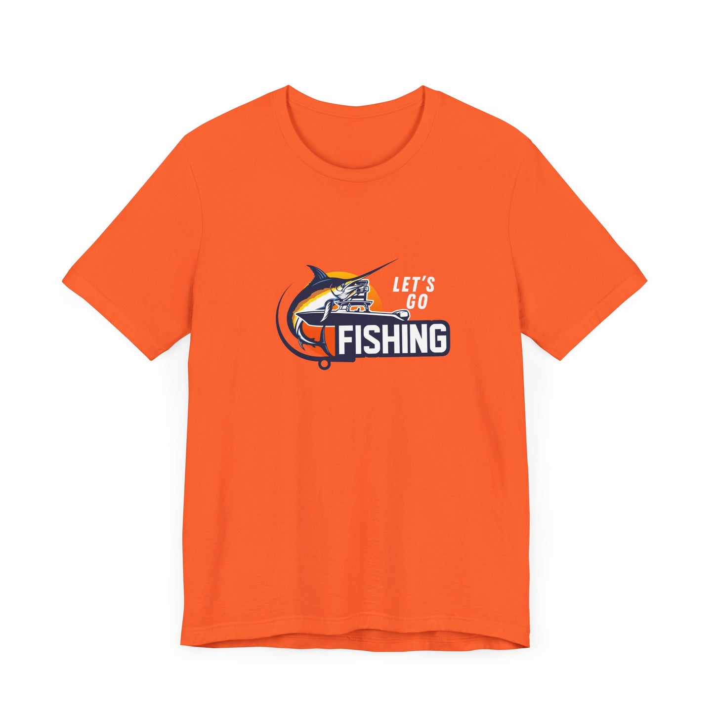 Men's Classic Fine Comb Cotton Crew Neck T-shirt - Let's Go Fishing