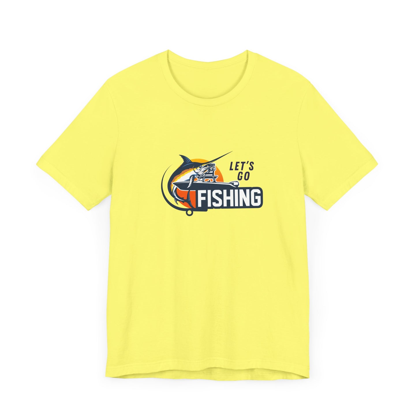 Men's Classic Fine Comb Cotton Crew Neck T-shirt - Let's Go Fishing