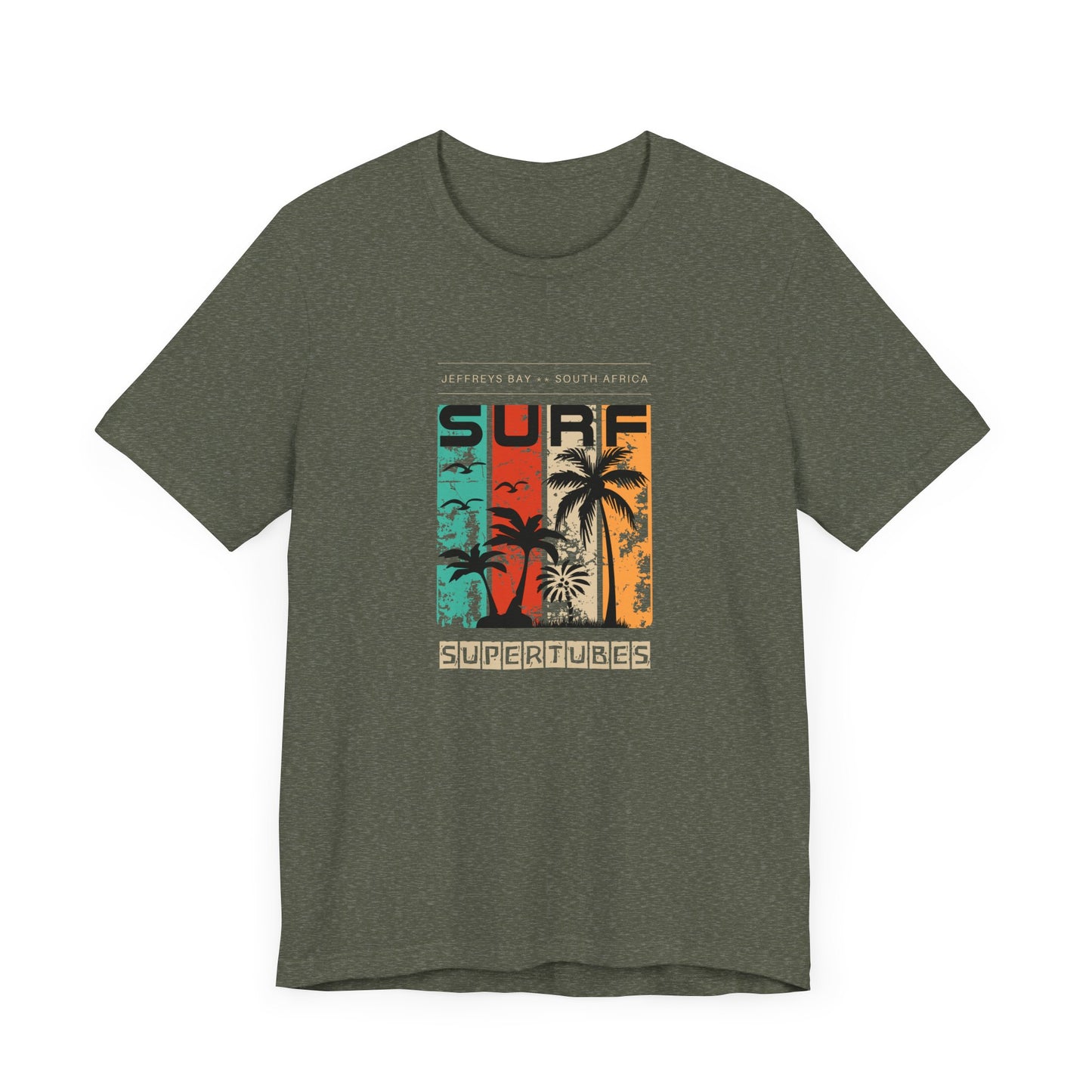 Men's Classic Fine Comb Cotton Crew Neck T-shirt - J-Bay Surf Supertubes