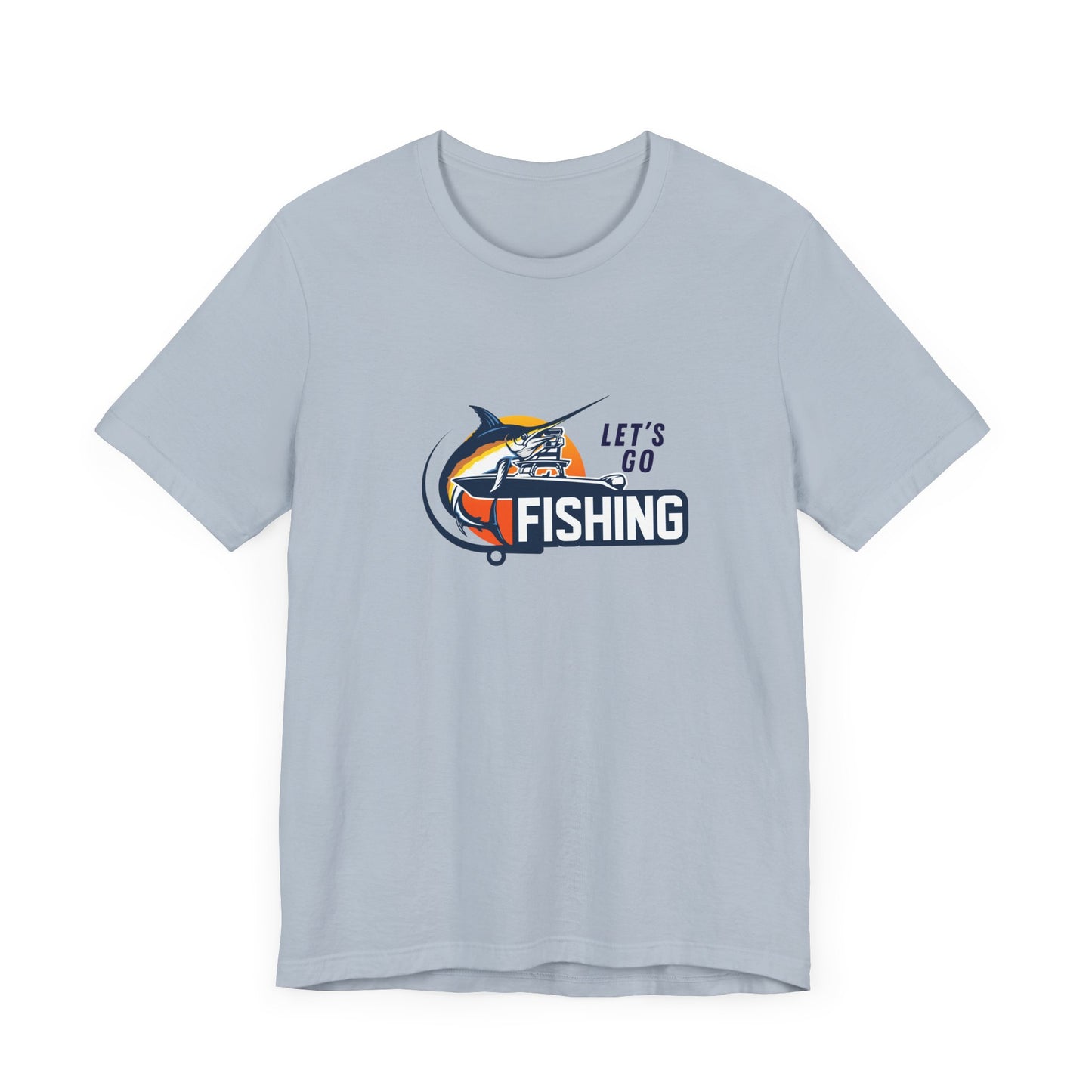 Men's Classic Fine Comb Cotton Crew Neck T-shirt - Let's Go Fishing