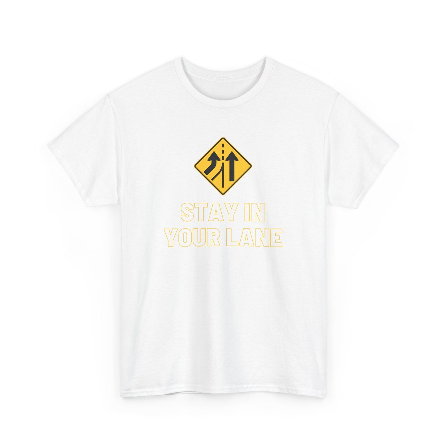 Men's Classic Fine Comb Cotton Crew Neck T-shirt - Stay In Your Lane