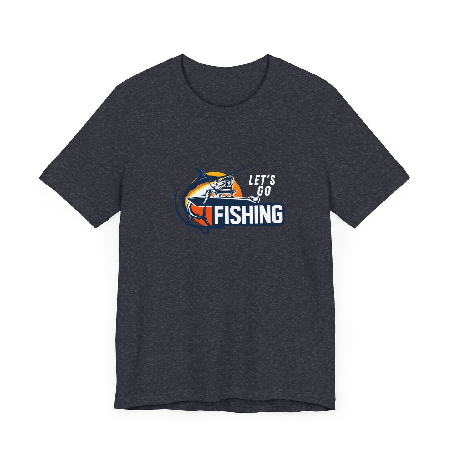 Men's Classic Fine Comb Cotton Crew Neck T-shirt - Let's Go Fishing