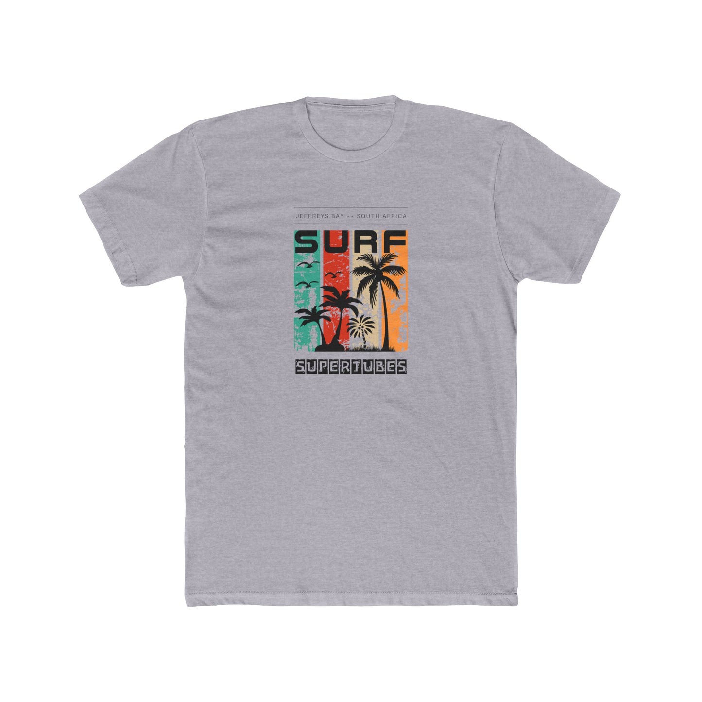 Men's Classic Fine Comb Cotton Crew Neck T-shirt - J-Bay Surf Supertubes