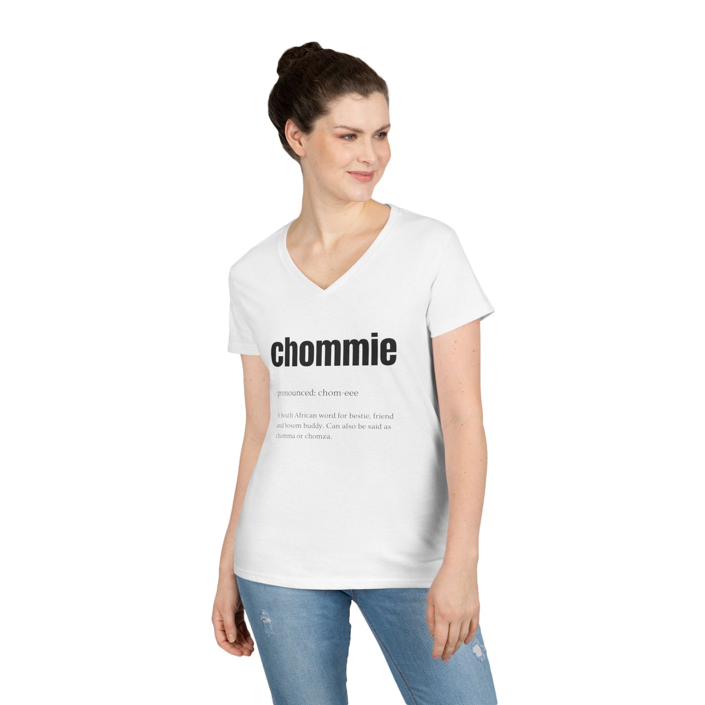 Ladies Fitted V-neck T-shirt - Chommie