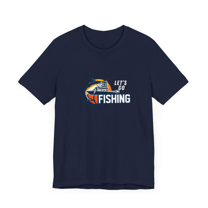 Men's Classic Fine Comb Cotton Crew Neck T-shirt - Let's Go Fishing