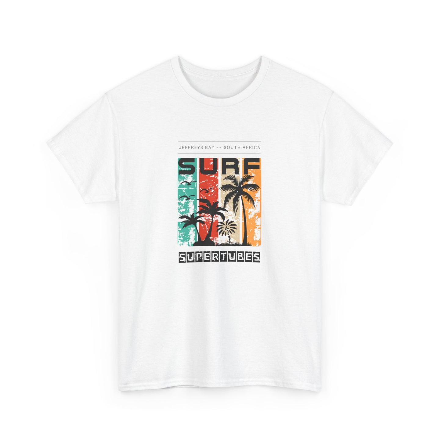 Men's Classic Fine Comb Cotton Crew Neck T-shirt - J-Bay Surf Supertubes