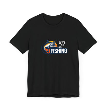 Men's Classic Fine Comb Cotton Crew Neck T-shirt - Let's Go Fishing