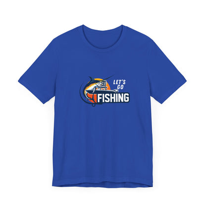 Men's Classic Fine Comb Cotton Crew Neck T-shirt - Let's Go Fishing