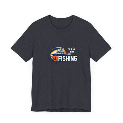 Men's Classic Fine Comb Cotton Crew Neck T-shirt - Let's Go Fishing