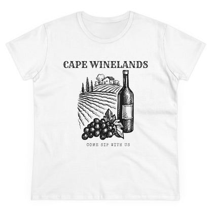 Ladies Classic Fine Comb Cotton Crew Neck T-shirt - Cape Winelands