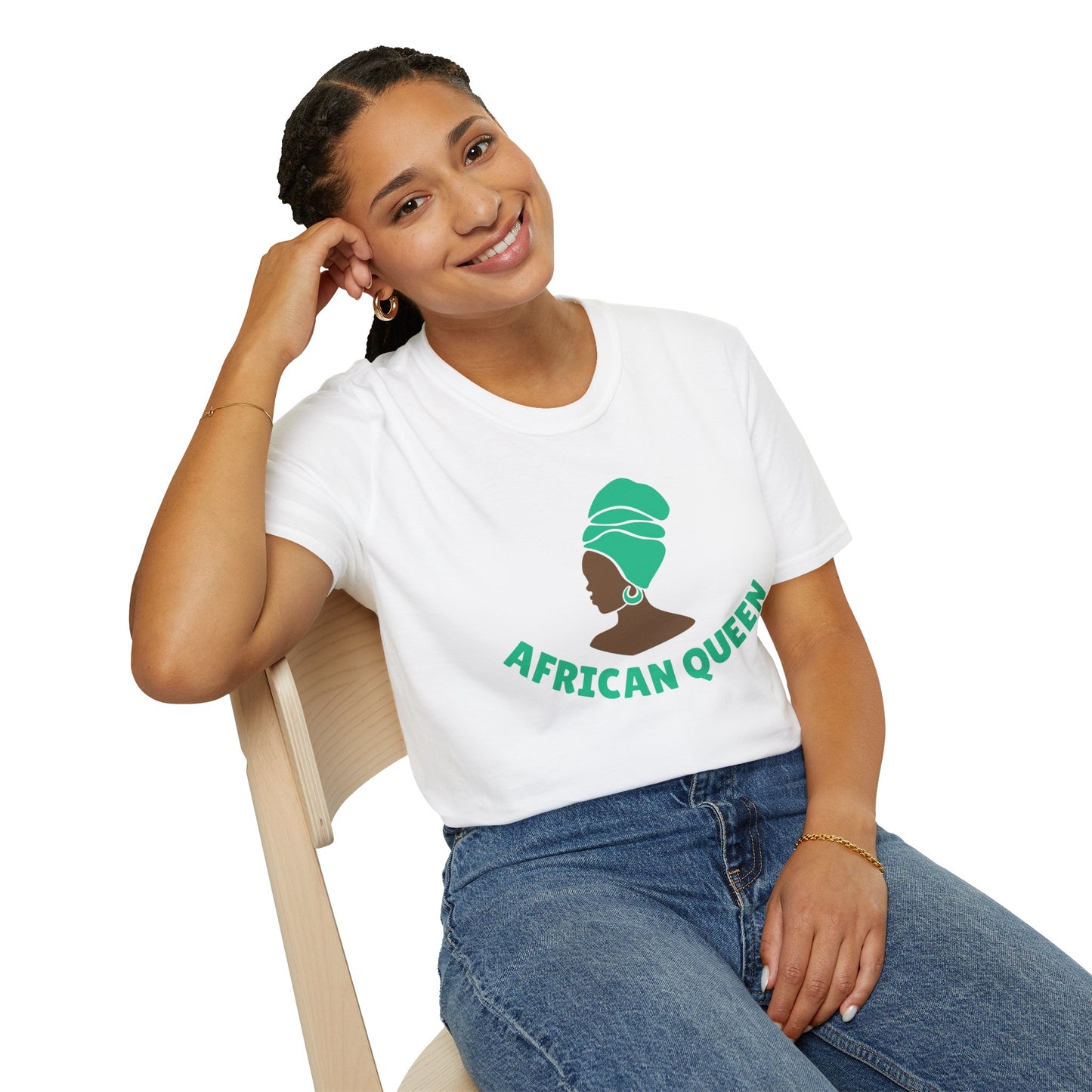 Ladies Classic Fine Comb Cotton Crew Neck T-shirt - African Queen